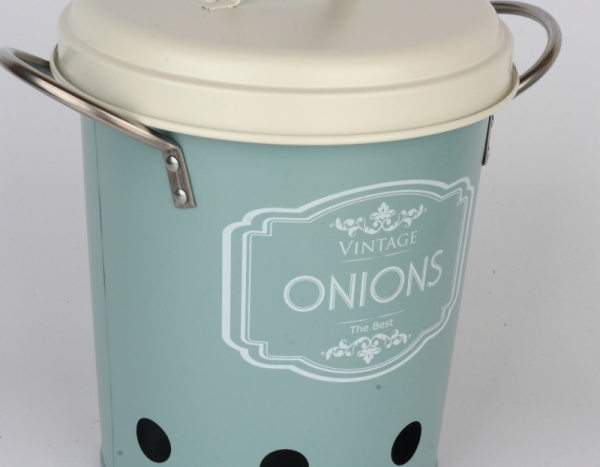 Dóza na cibuľu modrá VINTAGE 21cm