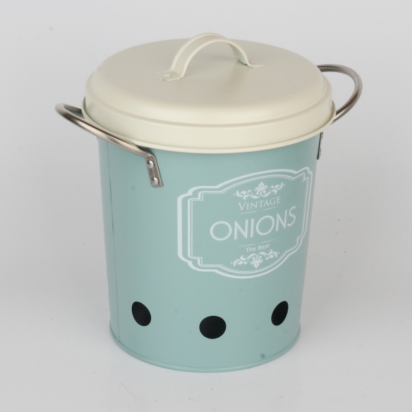 Dóza na cibuľu modrá VINTAGE 21cm