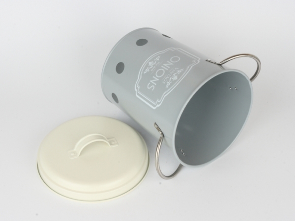 Dóza na cibuľu šedá VINTAGE 21cm