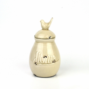 Dóza na cukrovinky s vtáčikom 18cm