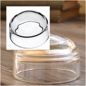 Dóza na máslo čirá sklenena pr.7,5cm vrchní díl