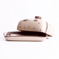 Dóza na maslo keramická Grey dot