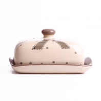 Dóza na maslo keramická Grey dot