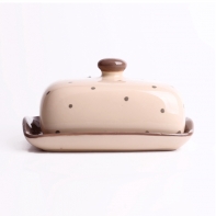 Dóza na maslo keramická Grey dot