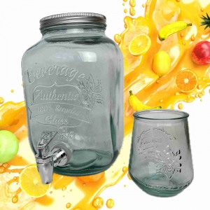 Dóza na párty s kohútikom + 4 poháre