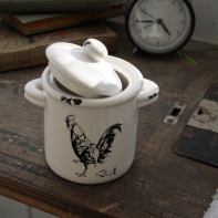 Dóza na potraviny s kohútom 13cm