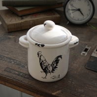 Dóza na potraviny s kohútom 13cm