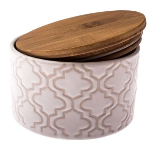 Dóza s viečkom z bambusu 440 ml keramická