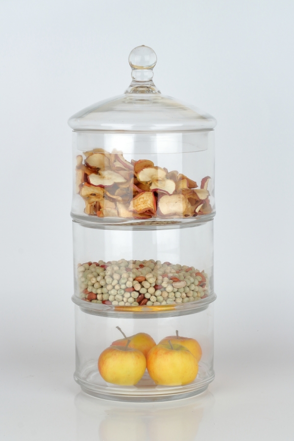 Trojposchodová dóza sklenená 16x41cm