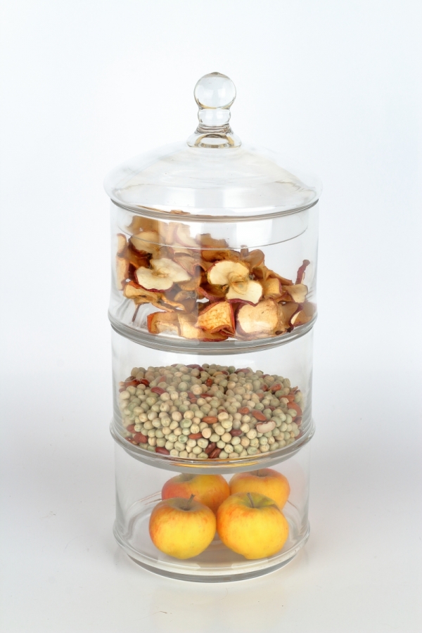 Trojposchodová dóza sklenená 16x41cm