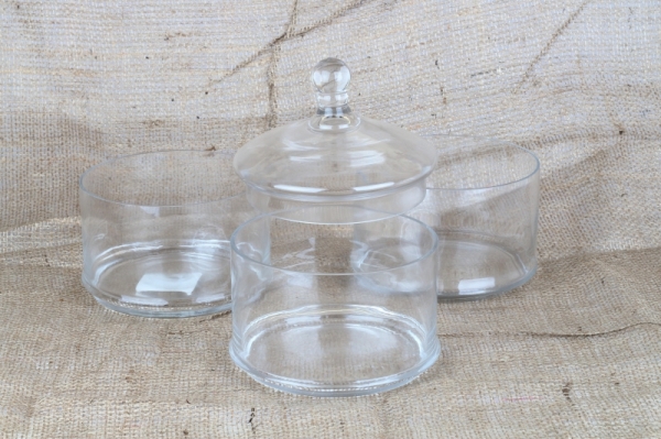 Trojposchodová dóza sklenená 16x41cm