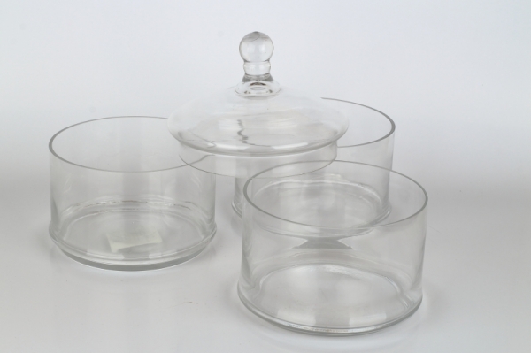 Trojposchodová dóza sklenená 16x41cm