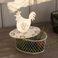 Drôtený kôš na vajíčka s kohútom 17cm