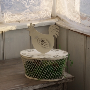 Drôtený kôš na vajíčka s kohútom 24cm