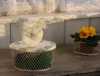 Drôtený kôš na vajíčka s kohútom 24cm