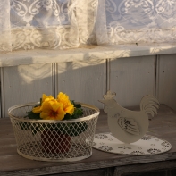 Drôtený kôš na vajíčka s kohútom 24cm