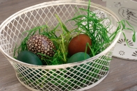 Drôtený kôš na vajíčka s kohútom 24cm