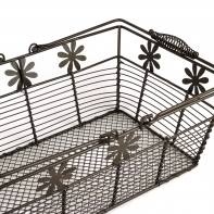 Drôtený kôš s kytičkou set 3ks