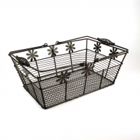 Drôtený kôš s kytičkou set 3ks