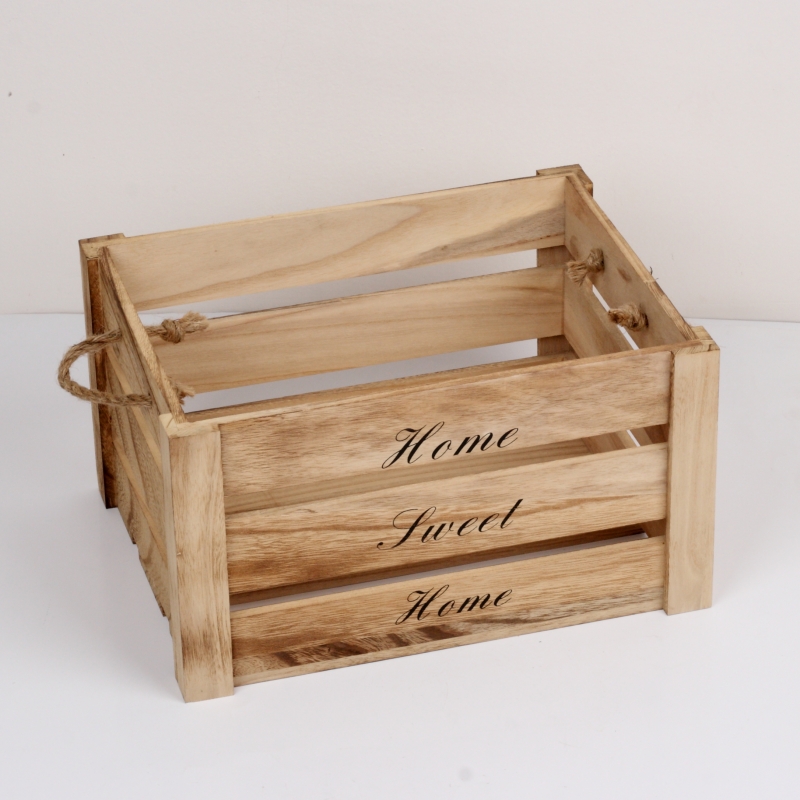 Drevená bednička Home Sweet Home 39x29x23cm