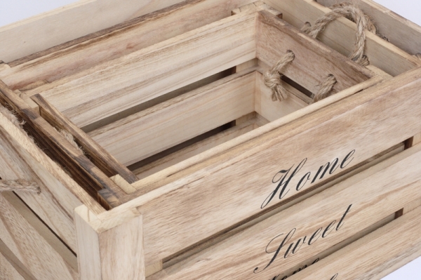 Drevená bednička Home Sweet Home 39x29x23cm