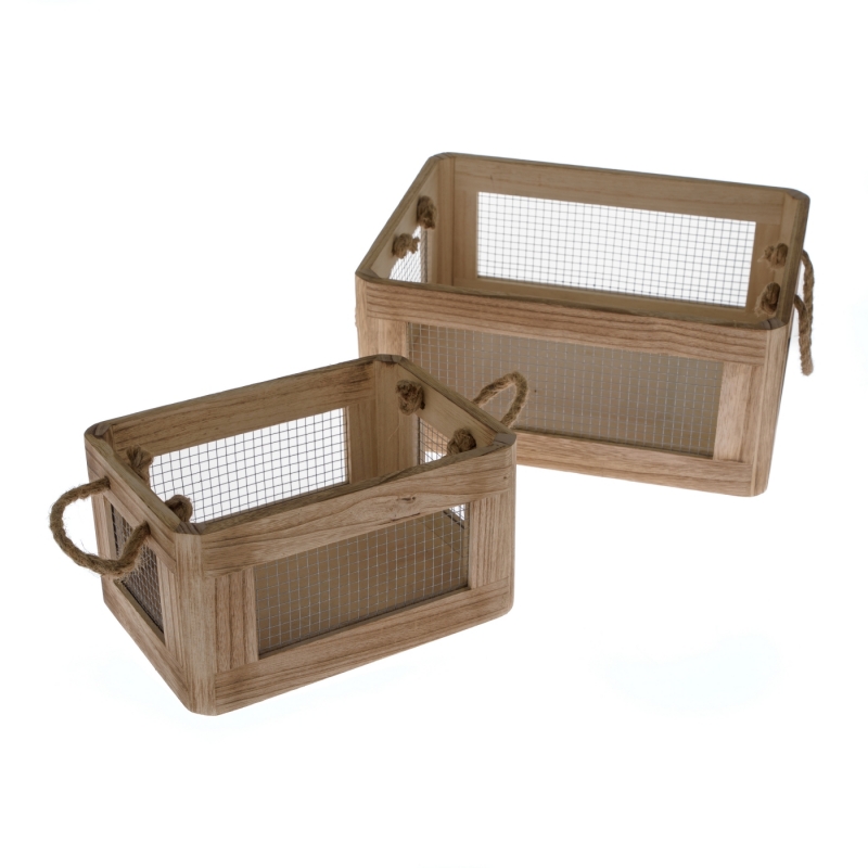 Drevená debnička set 2 kusov