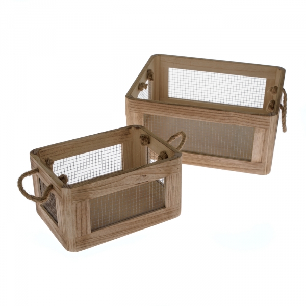 Drevená debnička set 2 kusov