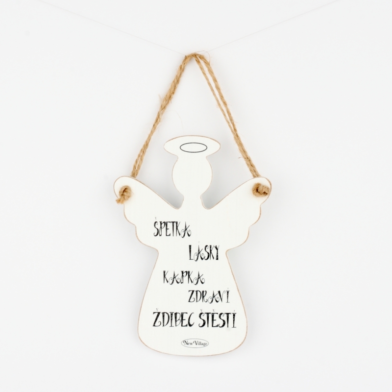 Drevená ceduľa anjel Štipka lásky cm