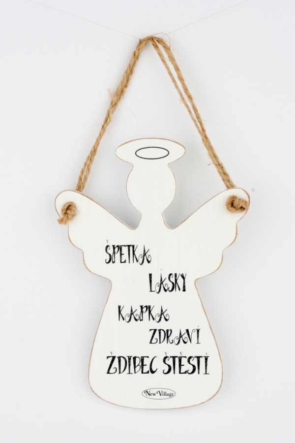 Drevená ceduľa anjel Štipka lásky cm