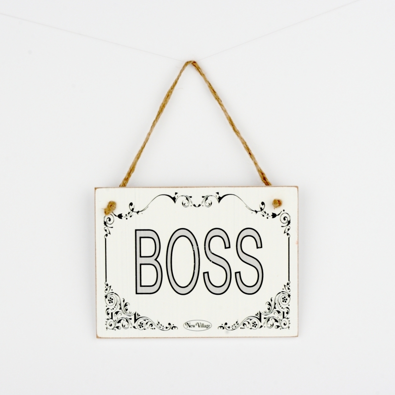 Drevená ceduľa BOSS 20x15cm