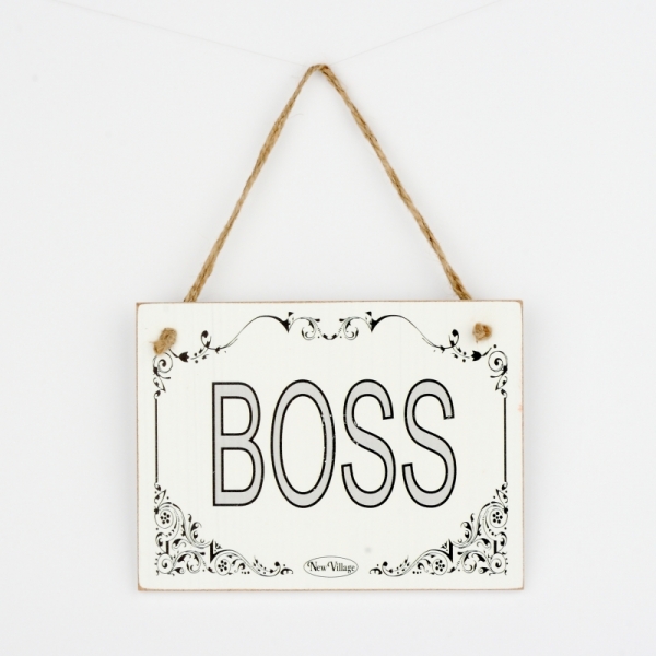 Drevená ceduľa BOSS 20x15cm