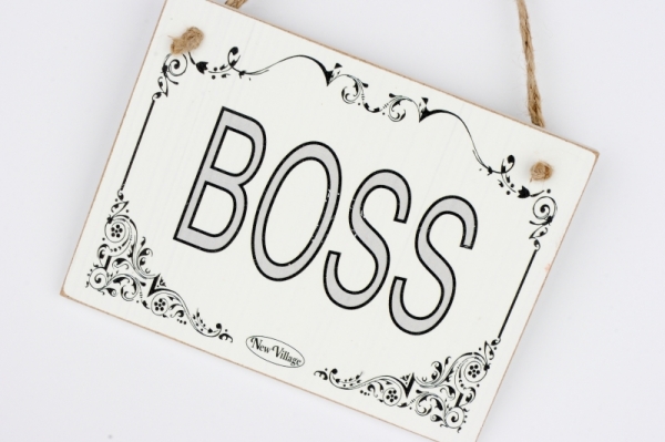 Drevená ceduľa BOSS 20x15cm