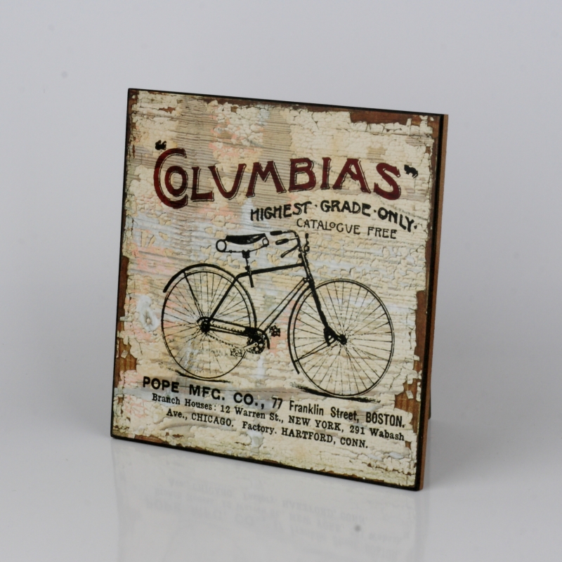 Drevená ceduľa Columbias 25x25cm