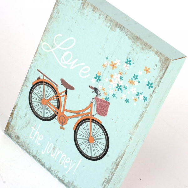 Drevená ceduľa do detskej izby s kruhom Love 12x16cm