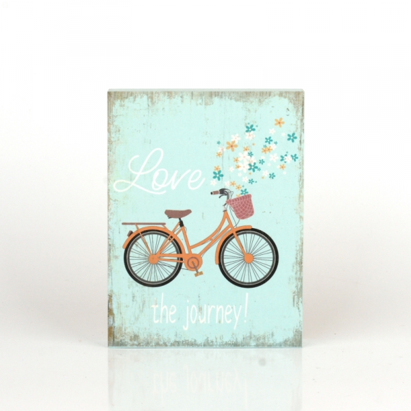 Drevená ceduľa do detskej izby s kruhom Love 12x16cm