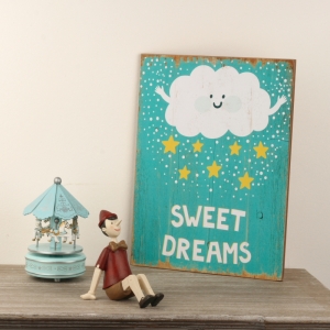 Drevená ceduľa do detskej izby Sweet Dreams 30x40cm