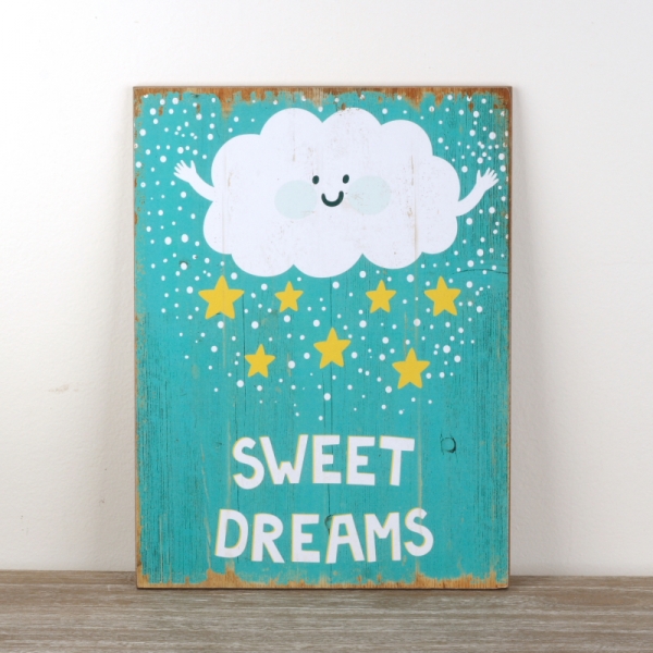 Drevená ceduľa do detskej izby Sweet Dreams 30x40cm