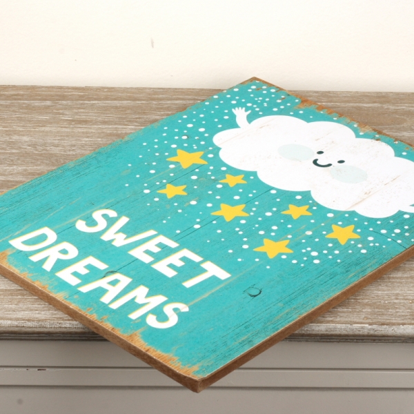 Drevená ceduľa do detskej izby Sweet Dreams 30x40cm