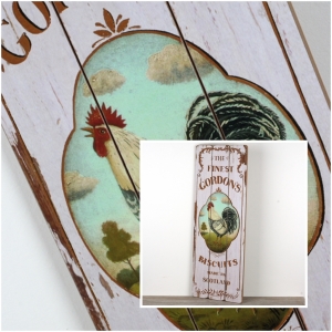 Drevená ceduľa kohút 30x80cm