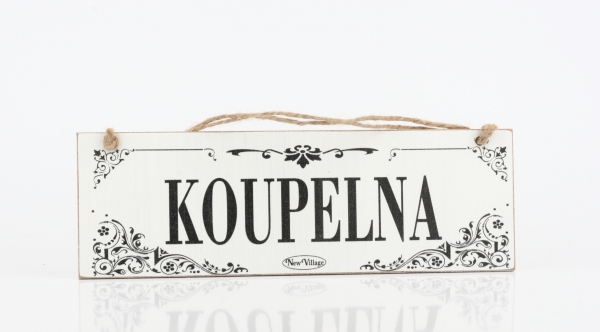 Drevená ceduľa KÚPEĽŇA 30cm