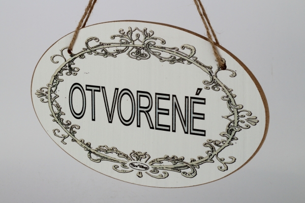 Drevená ceduľa na dvere Otvorené / Zatvorené 28x18cm