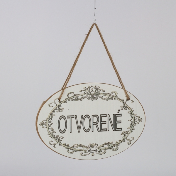 Drevená ceduľa na dvere Otvorené / Zatvorené 28x18cm