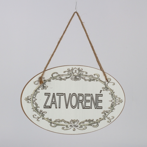 Drevená ceduľa na dvere Otvorené / Zatvorené 28x18cm