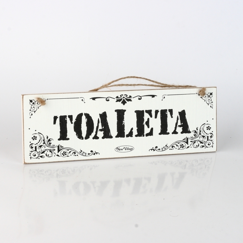 Drevená ceduľa na dvere Toaleta 30x9cm