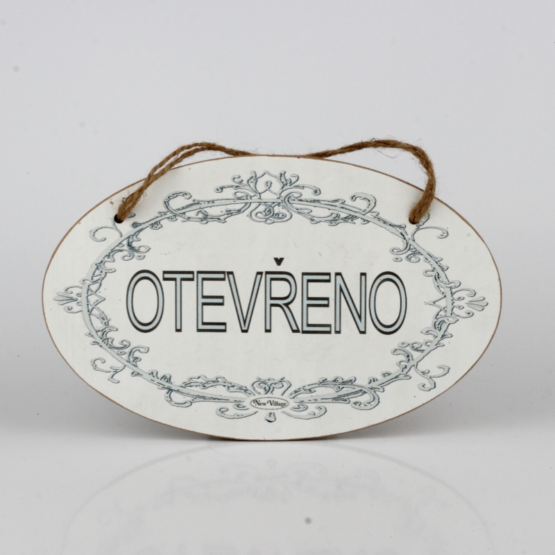 Drevená ceduľa OTVORENÉ 28,5cm