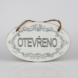 Drevená ceduľa OTVORENÉ 28,5cm