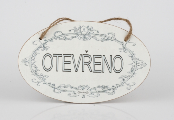 Drevená ceduľa OTVORENÉ 28,5cm