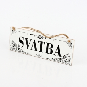 Drevená ceduľa SVADBA 30cm