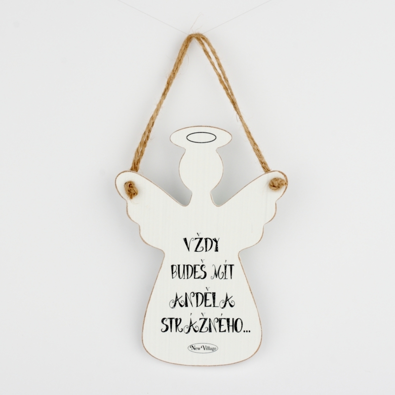 Drevená ceduľa Vždy budeš mať anjela strážneho 18x12cm