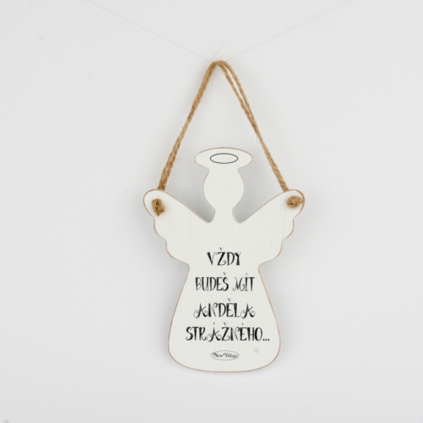 Drevená ceduľa Vždy budeš mať anjela strážneho 18x12cm